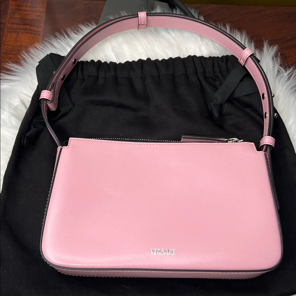 NOT AVAILABLE Versace La Medusa Light Pink Shoulder Bag Calf Leather NWOT w/COA - Picture 4 of 17